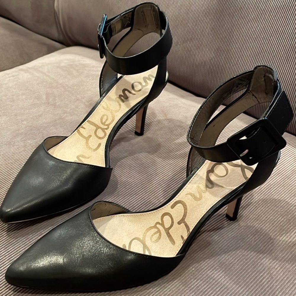Sam Edelman Black Ankle Strap Heels Size 7
